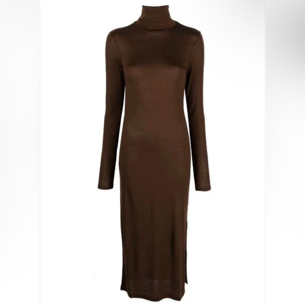 Polo by RALPH LAUREN Brown Turtleneck Wool Blend Knit Dress Size XL - Picture 3 of 9
